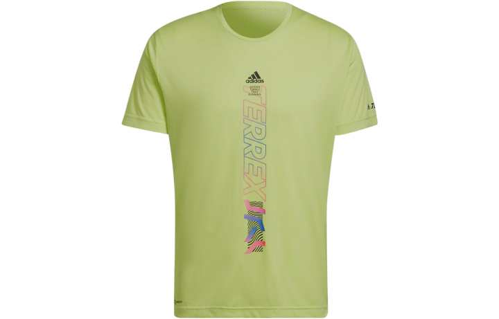 Adidas Adidas T Shirts Men's Green Crew Neck Moderate Straight Fit