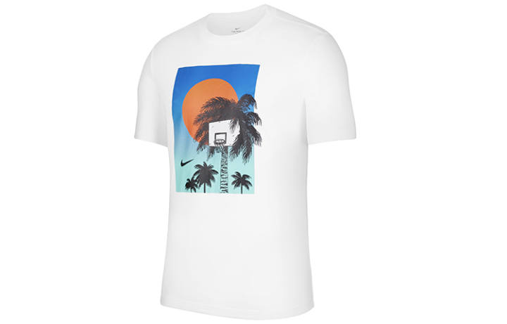 Nike Nike T Shirts Men's White Crew Neck Moderate Straight Fit