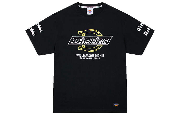 Dickies T Shirts Men's Black Crew Neck Moderate Heavyweight