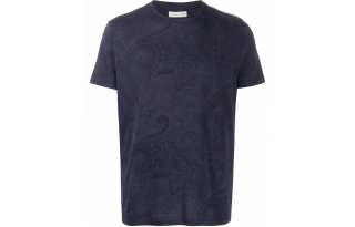 ETRO T Shirts Men's Blue Crew Neck Moderate Straight Fit