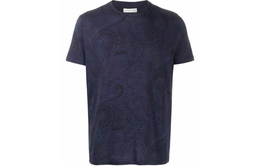 ETRO T Shirts Men's Blue Crew Neck Moderate Straight Fit