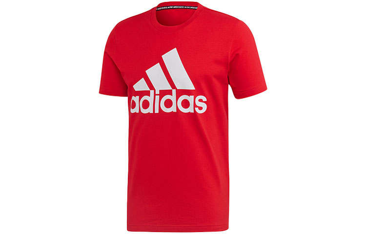 Adidas Adidas T Shirts Men's Red Crew Neck Moderate Straight Fit