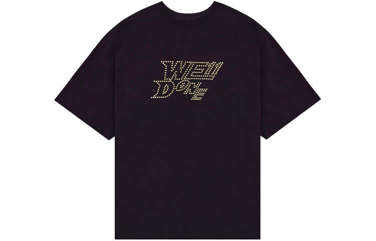 WE11DONE T Shirts Unisex Black Crew Neck Moderate Straight Fit