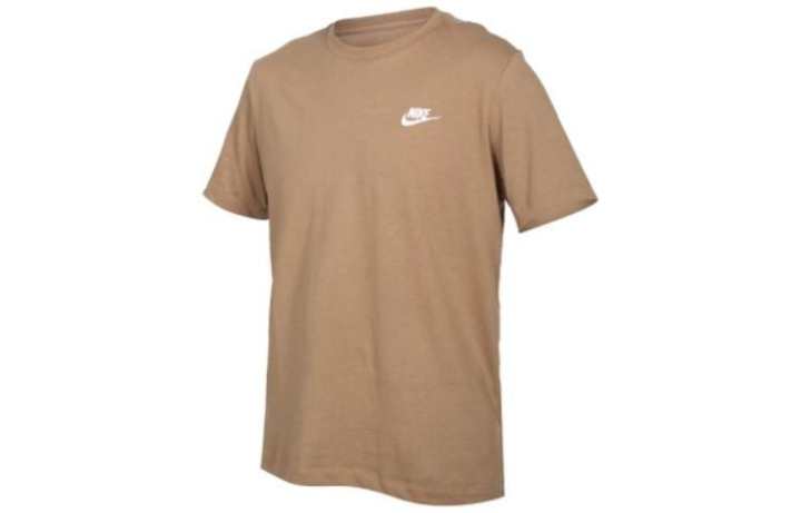 Nike Nike T Shirts Men's Brown Crew Neck Moderate Straight Fit