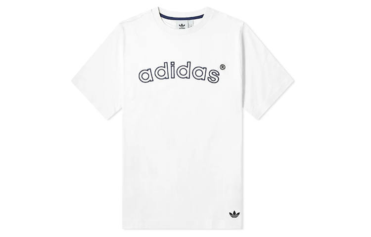 Adidas Adidas T Shirts Men's White Crew Neck Moderate Straight Fit