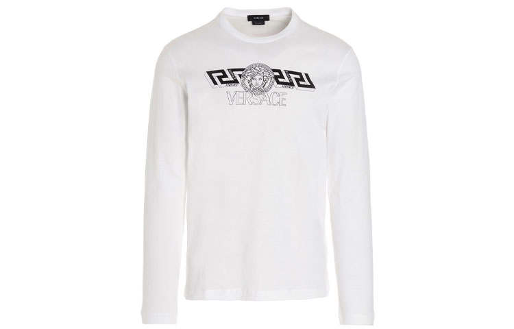 VERSACE Logo Print Long Sleeves T Shirt