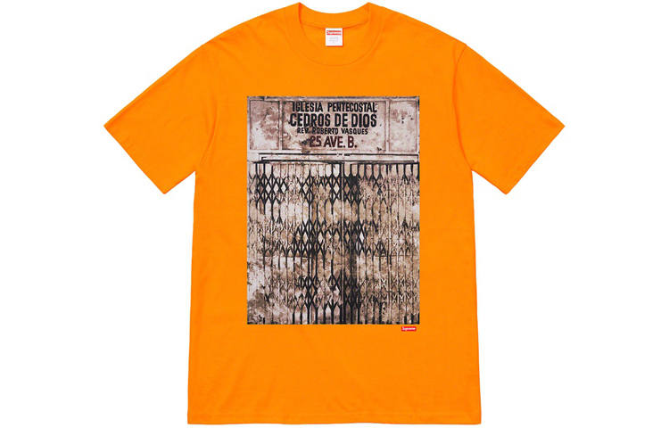 Supreme Supreme FW19 Week 12 X Martin Wong Iglesia Pentecostal Tee Bright Orange T Shirt Unisex