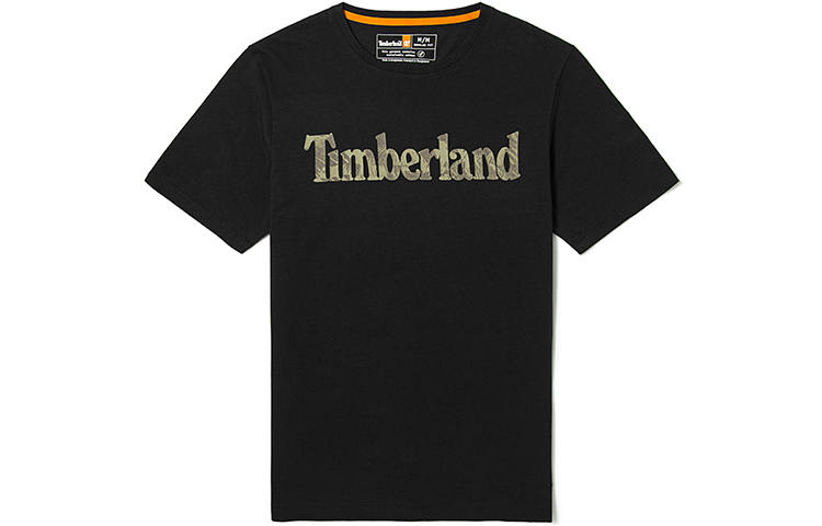 Timberland T Shirts Men's Black Crew Neck Moderate Straight Fit