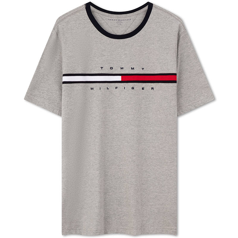 Tommy Hilfiger T Shirts Men's Crew Neck Moderate Straight Fit