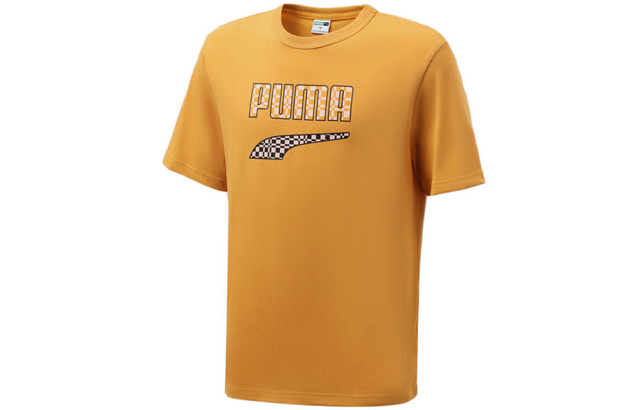 PUMA Downtown T Shirts Men's Orange Crew Neck Moderate