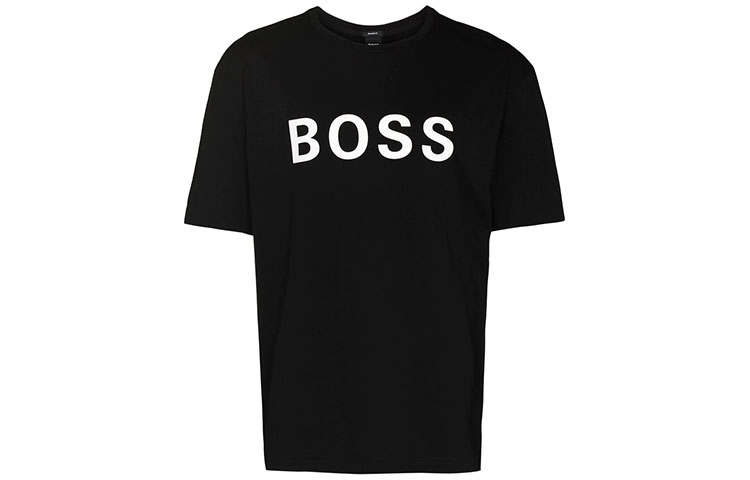 HUGO BOSS T Shirts Men's Black Crew Neck Moderate Straight Fit