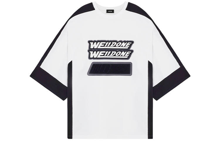 WE11DONE T Shirts Unisex White Crew Neck Moderate Straight Fit