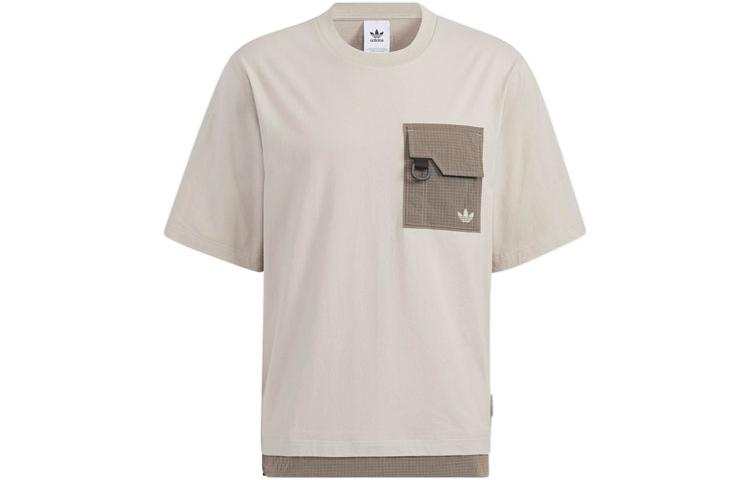 Adidas Originals T Shirt Men's Preppy Silver Gray