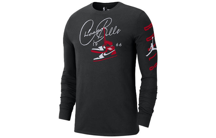 Jordan Jordan T Shirts Men's Black Crew Neck Moderate Straight Fit