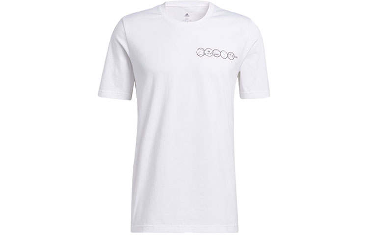 Adidas Adidas T Shirts Men's White Crew Neck Moderate Straight Fit