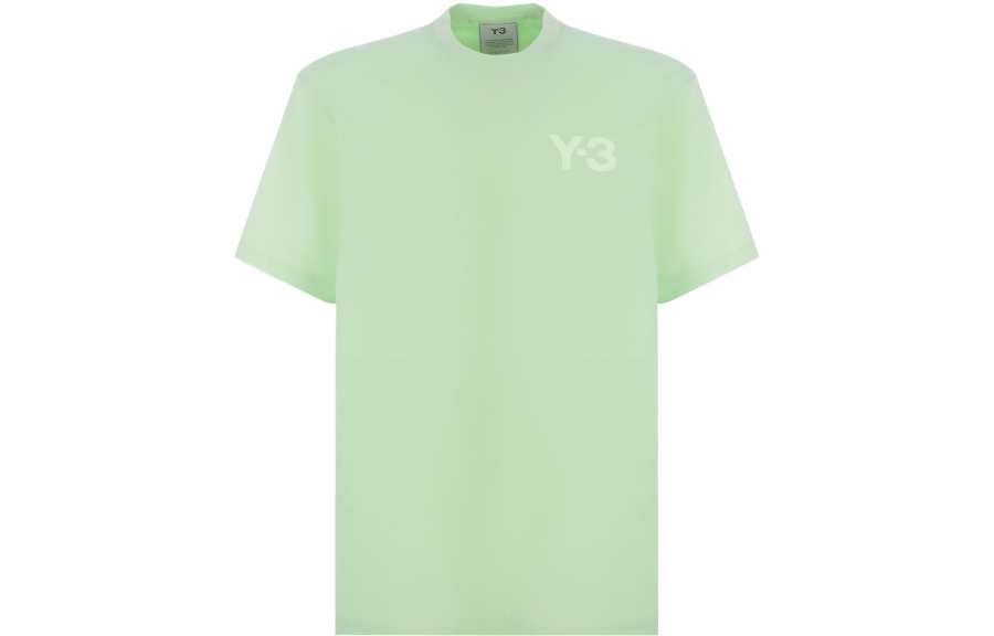 Y-3 Y 3 T Shirts Men's Green Crew Neck Moderate Straight Fit