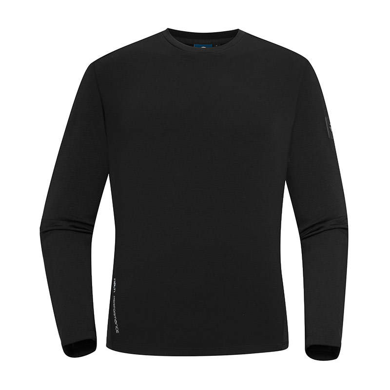 HALTI T Shirts Men's Black Crew Neck Moderate