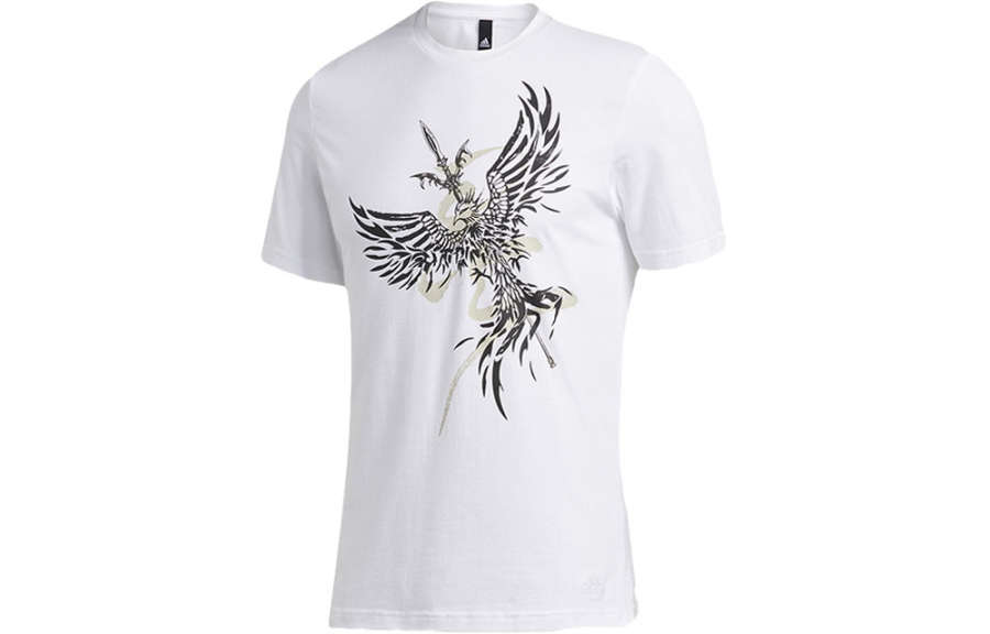 Adidas Adidas T Shirts Men's White Crew Neck Moderate Straight Fit