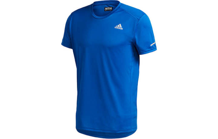 Adidas Adidas T Shirts Men's Blue Crew Neck Moderate Straight Fit