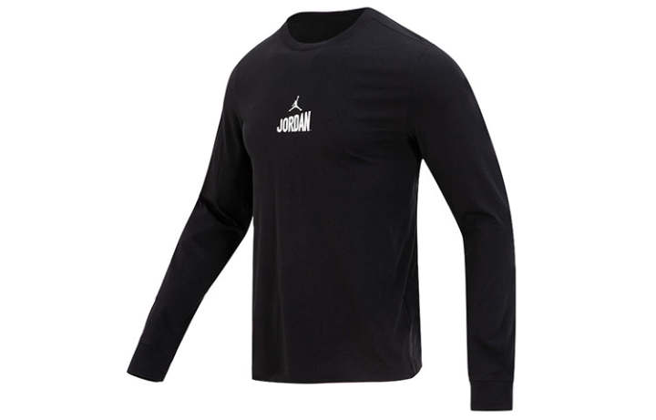 Jordan Jordan T Shirts Men's Black Crew Neck Moderate Straight Fit