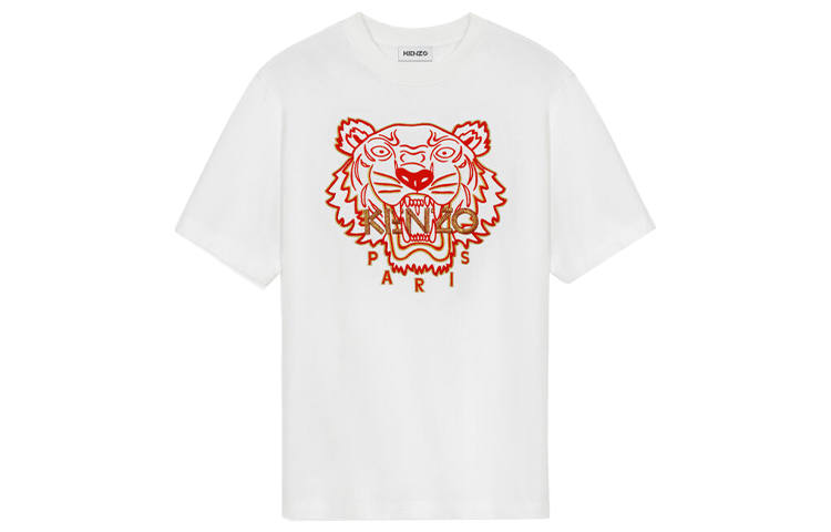 KENZO T Shirts Men's White Crew Neck Moderate Straight Fit