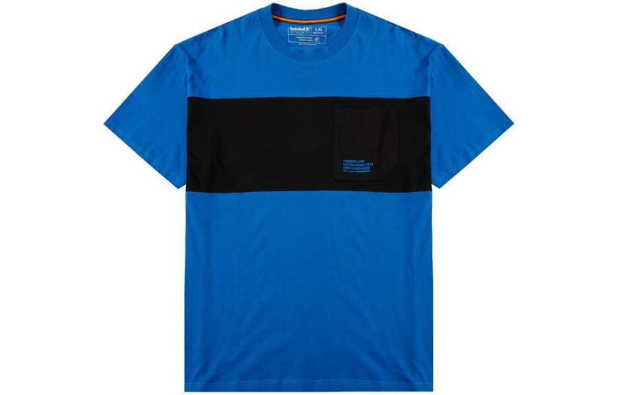 Timberland T Shirts Men's Blue Crew Neck Moderate Straight Fit