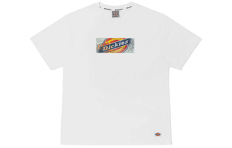 Dickies T Shirts Men's White Crew Neck Moderate Straight Fit