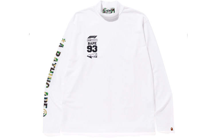 A BATHING APE Bape X F1 Mock Neck Long Sleeve Tee
