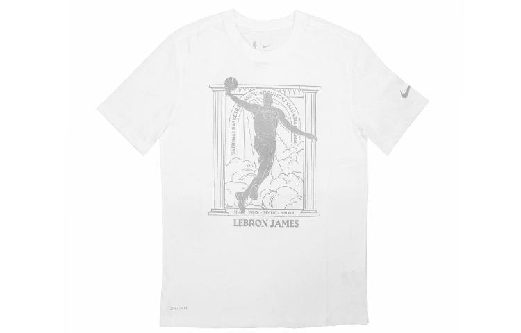 Nike Nike Dri Fit T Shirts Men's White Crew Neck Moderate Straight Fit