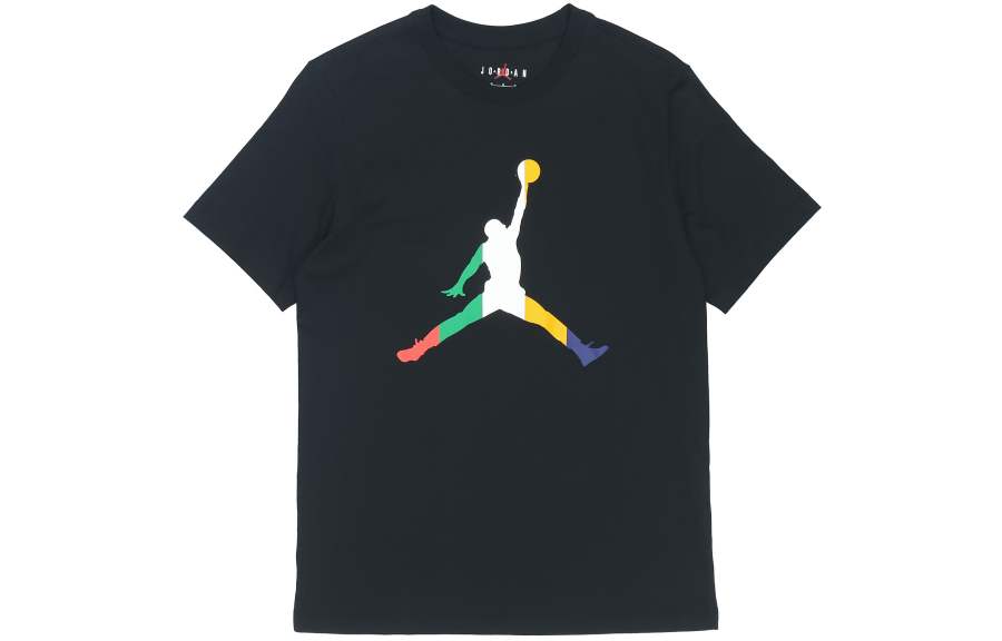 Jordan Jordan T Shirts Men's Black Crew Neck Moderate Straight Fit