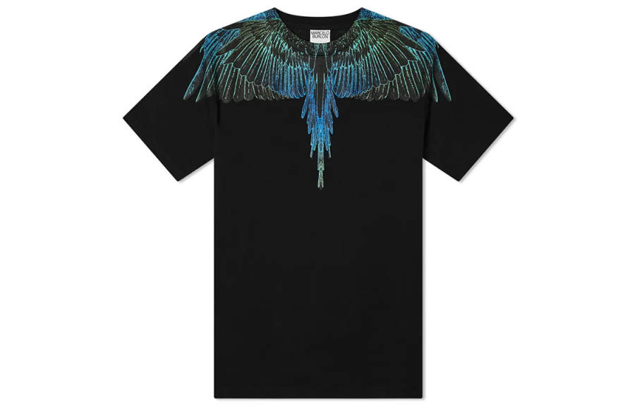 Marcelo Burlon T Shirts Men's Black Crew Neck Moderate Straight Fit