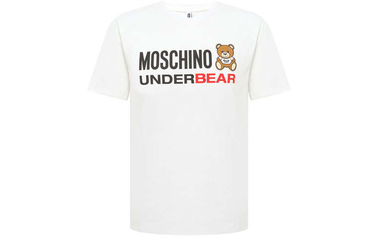 MOSCHINO T Shirts Unisex White Crew Neck Moderate Straight Fit