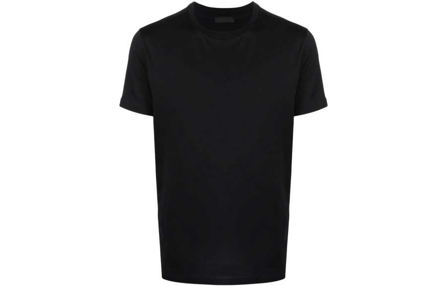 PRADA PRADA T Shirts Men's Black Crew Neck Moderate Straight Fit