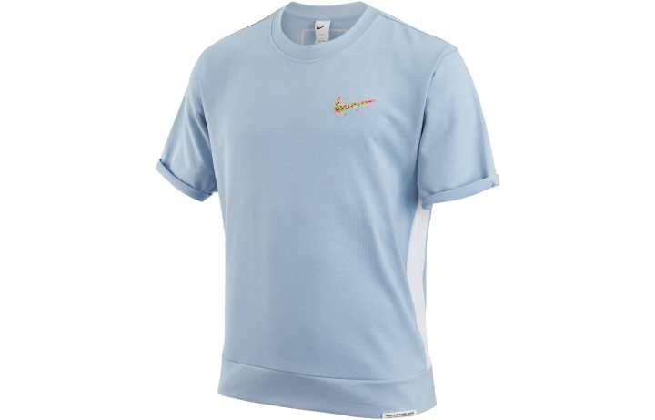Nike Nike T Shirts Men's Blue Crew Neck Moderate Straight Fit