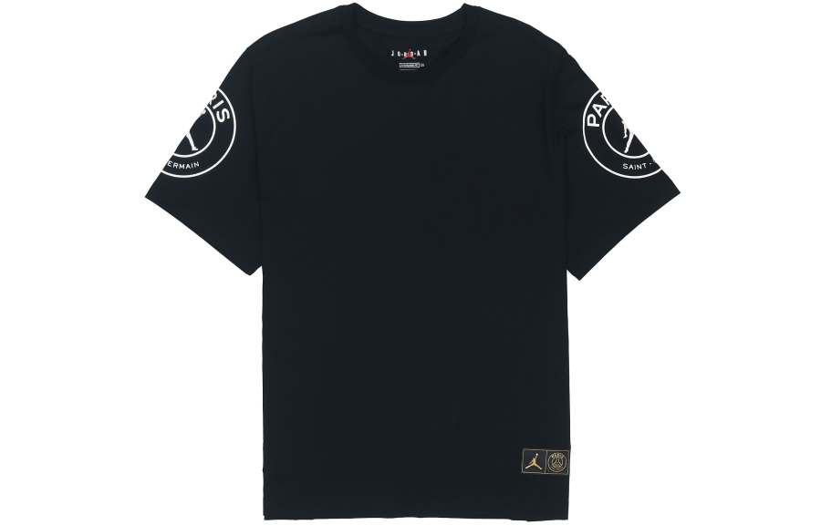Jordan Jordan×PSG T Shirts Men's Black Crew Neck Moderate Straight Fit