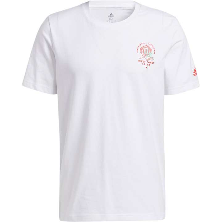 Adidas Adidas T Shirts Men's White Crew Neck Moderate Straight Fit