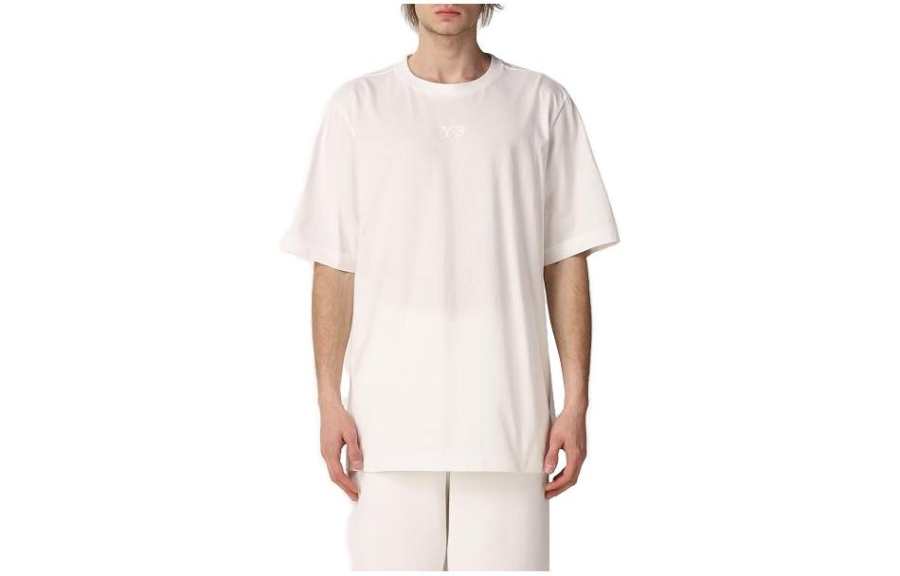Y-3 Y 3 T Shirts Men's White Crew Neck Moderate Straight Fit