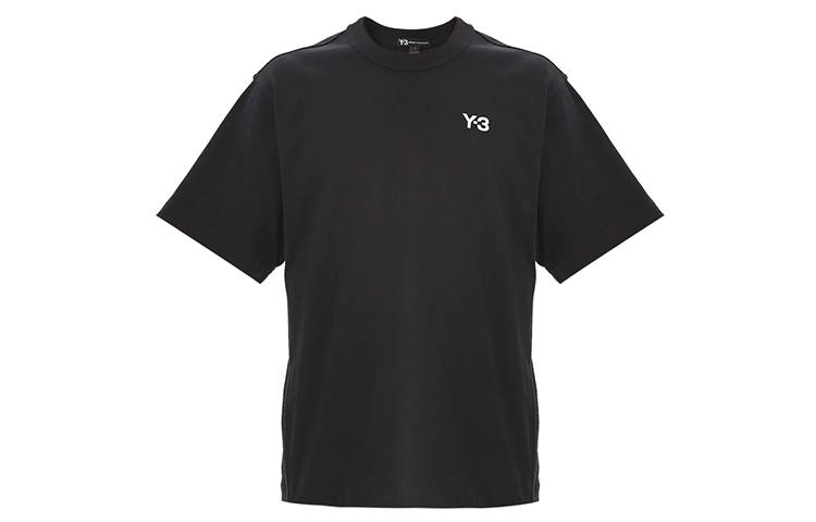 Y-3 Y 3 T Shirts Men's Black Crew Neck Moderate Straight Fit