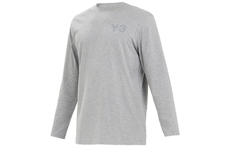 Y-3 Y 3 T Shirts Men's Gray Crew Neck Moderate Straight Fit