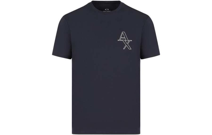 ARMANI EXCHANGE T Shirts Men's Marine Blue Crew Neck Moderate