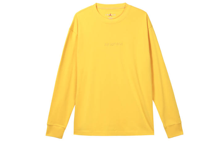 Jordan Jordan Wordmark T Shirts Men's Yellow Crew Neck Moderate Straight Fit