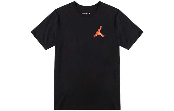 Jordan Jordan T Shirts Men's Black Crew Neck Moderate Straight Fit