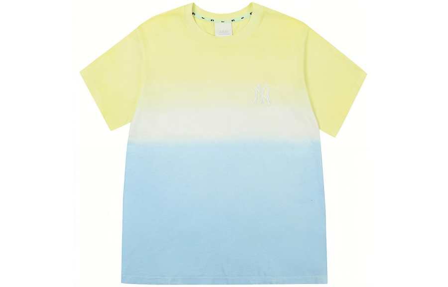 MLB T Shirts Unisex Yellow Blue Crew Neck Moderate Straight Fit