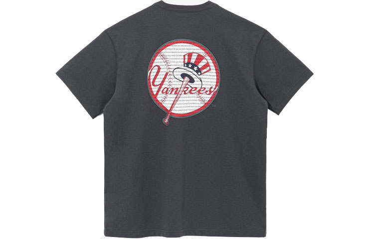 New Era SS22 Letter Print T Shirt Men's Charcoal Black