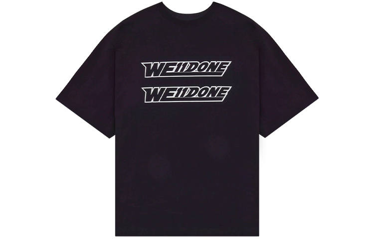 WE11DONE T Shirts Unisex Black Crew Neck Moderate Straight Fit