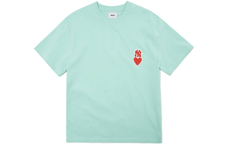 MLB New York Yankees T Shirts Unisex Mint Green Crew Neck Moderate Straight Fit