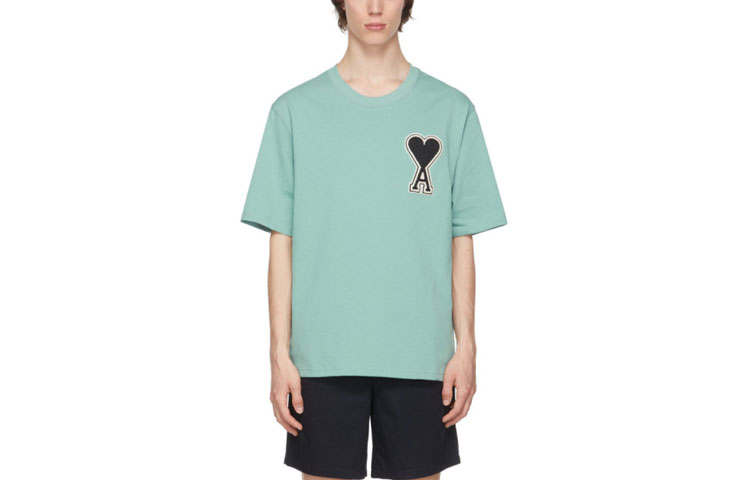 AMIPARIS T Shirts Men's Green Crew Neck Moderate Other