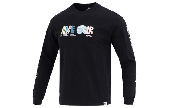 Nike Nike T Shirts Men's Black Crew Neck Moderate Straight Fit