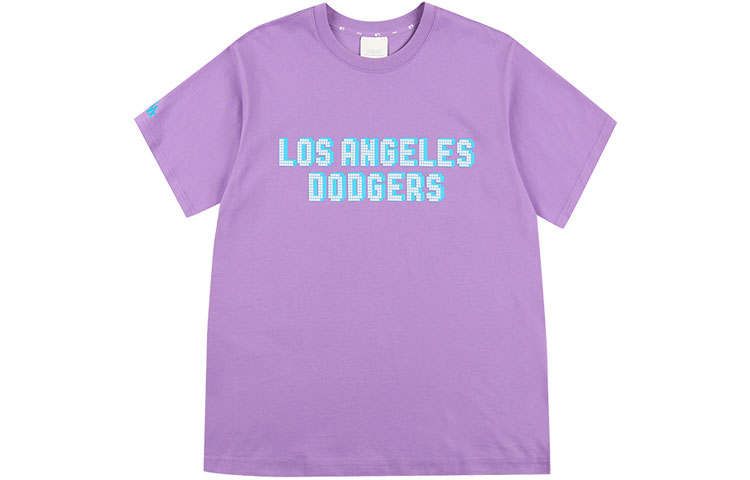 MLB T Shirts Unisex Purple Crew Neck Moderate Straight Fit