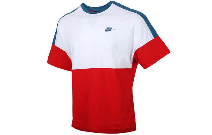 Nike Nike T Shirts Men's Red Crew Neck Moderate Straight Fit